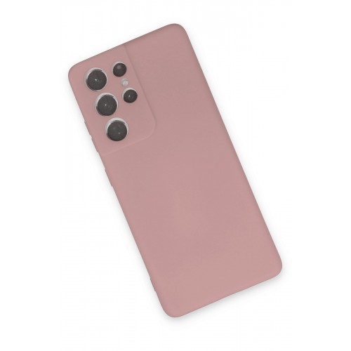 Newface Samsung Galaxy S21 Ultra Kılıf Nano içi Kadife Silikon - Pudra Newface Samsung Galaxy S21 Ultra Kılıf Nano içi Kadife Silikon - Pudra