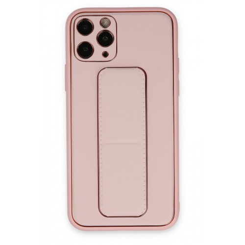 Newface iPhone 11 Pro Max Kılıf Coco Deri Standlı Kapak - Pembe Newface iPhone 11 Pro Max Kılıf Coco Deri Standlı Kapak - Pembe