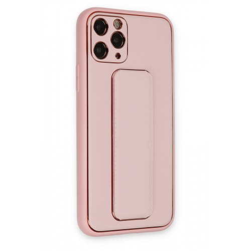 Newface iPhone 11 Pro Max Kılıf Coco Deri Standlı Kapak - Pembe Newface iPhone 11 Pro Max Kılıf Coco Deri Standlı Kapak - Pembe