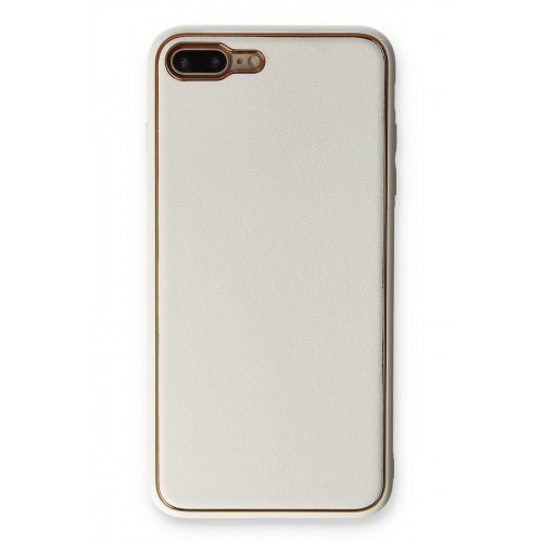 Newface iPhone 8 Plus Kılıf Coco Deri Silikon Kapak - Beyaz Newface iPhone 8 Plus Kılıf Coco Deri Silikon Kapak - Beyaz