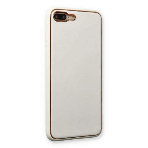 Newface iPhone 8 Plus Kılıf Coco Deri Silikon Kapak - Beyaz Newface iPhone 8 Plus Kılıf Coco Deri Silikon Kapak - Beyaz