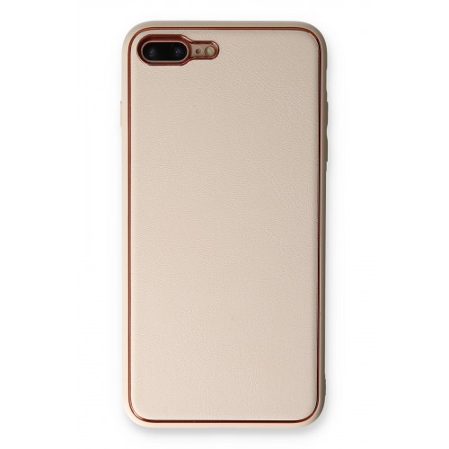 Newface iPhone 8 Plus Kılıf Coco Deri Silikon Kapak - Gold Newface iPhone 8 Plus Kılıf Coco Deri Silikon Kapak - Gold