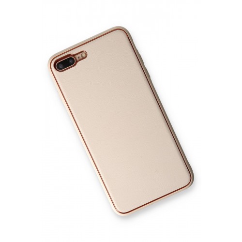 Newface iPhone 8 Plus Kılıf Coco Deri Silikon Kapak - Gold Newface iPhone 8 Plus Kılıf Coco Deri Silikon Kapak - Gold