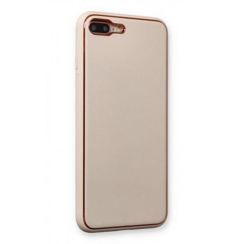 Newface iPhone 8 Plus Kılıf Coco Deri Silikon Kapak - Gold Newface iPhone 8 Plus Kılıf Coco Deri Silikon Kapak - Gold