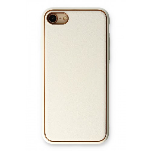 Newface iPhone 7 Kılıf Coco Deri Silikon Kapak - Beyaz Newface iPhone 7 Kılıf Coco Deri Silikon Kapak - Beyaz