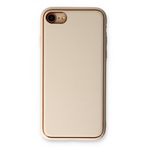 Newface iPhone 7 Kılıf Coco Deri Silikon Kapak - Gold Newface iPhone 7 Kılıf Coco Deri Silikon Kapak - Gold