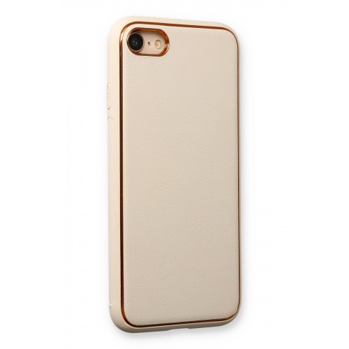 Newface iPhone 7 Kılıf Coco Deri Silikon Kapak - Gold Newface iPhone 7 Kılıf Coco Deri Silikon Kapak - Gold
