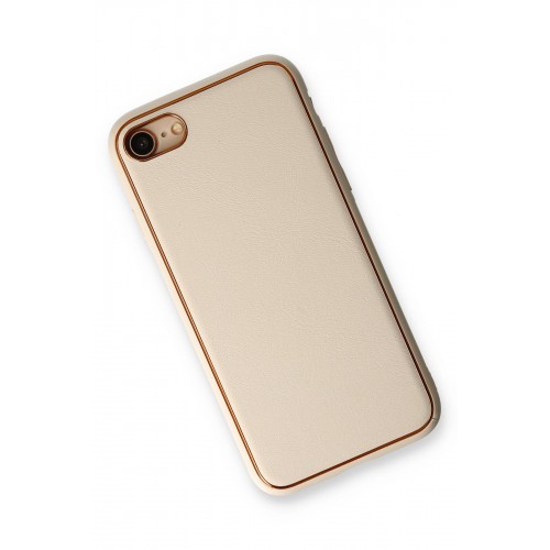 Newface iPhone 7 Kılıf Coco Deri Silikon Kapak - Gold Newface iPhone 7 Kılıf Coco Deri Silikon Kapak - Gold