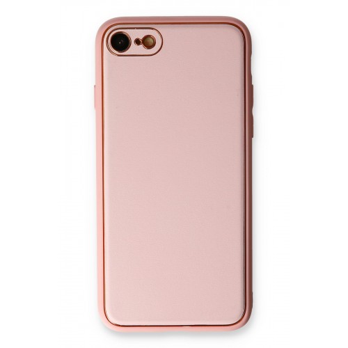 Newface iPhone 7 Kılıf Coco Deri Silikon Kapak - Pudra Newface iPhone 7 Kılıf Coco Deri Silikon Kapak - Pudra
