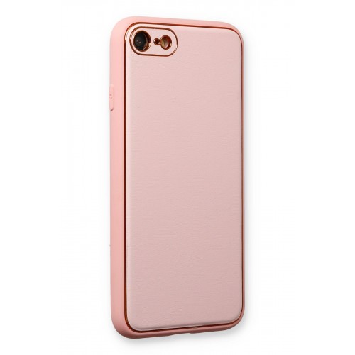 Newface iPhone 7 Kılıf Coco Deri Silikon Kapak - Pudra Newface iPhone 7 Kılıf Coco Deri Silikon Kapak - Pudra