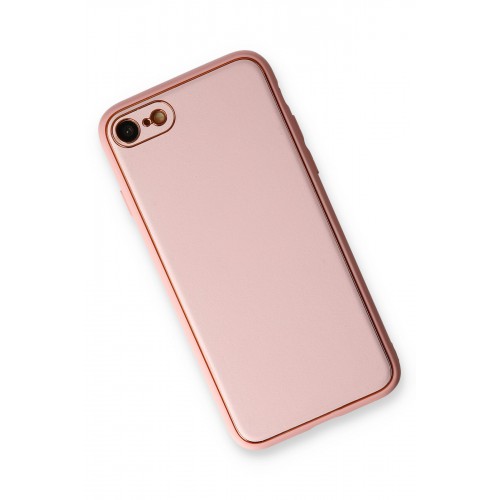 Newface iPhone 7 Kılıf Coco Deri Silikon Kapak - Pudra Newface iPhone 7 Kılıf Coco Deri Silikon Kapak - Pudra