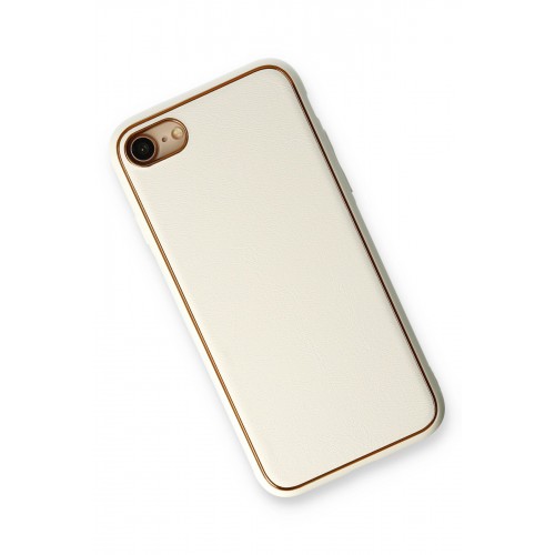 Newface iPhone SE 2020 Kılıf Coco Deri Silikon Kapak - Beyaz Newface iPhone SE 2020 Kılıf Coco Deri Silikon Kapak - Beyaz