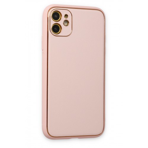 Newface iPhone 12 Kılıf Coco Deri Silikon Kapak - Pudra Newface iPhone 12 Kılıf Coco Deri Silikon Kapak - Pudra