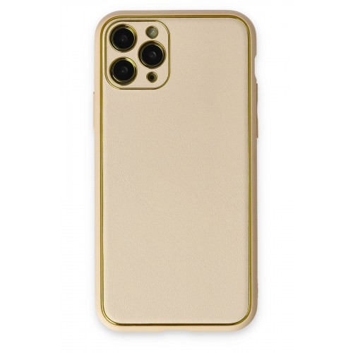 Newface iPhone 11 Pro Kılıf Coco Deri Silikon Kapak - Gold Newface iPhone 11 Pro Kılıf Coco Deri Silikon Kapak - Gold