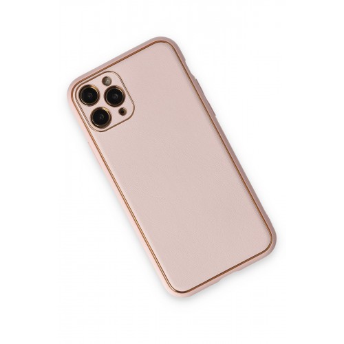 Newface iPhone 11 Pro Kılıf Coco Deri Silikon Kapak - Pudra Newface iPhone 11 Pro Kılıf Coco Deri Silikon Kapak - Pudra
