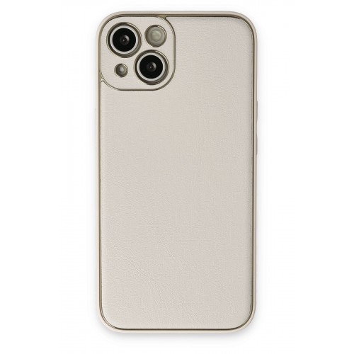 Newface iPhone 13 Kılıf Coco Deri Silikon Kapak - Beyaz Newface iPhone 13 Kılıf Coco Deri Silikon Kapak - Beyaz