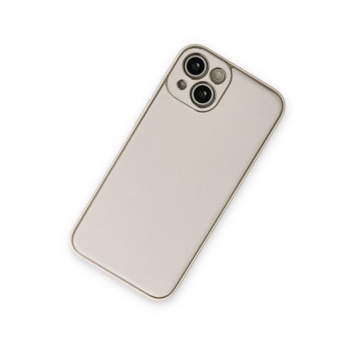 Newface iPhone 13 Kılıf Coco Deri Silikon Kapak - Beyaz Newface iPhone 13 Kılıf Coco Deri Silikon Kapak - Beyaz