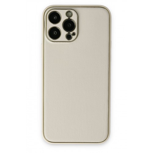 Newface iPhone 13 Pro Kılıf Coco Deri Silikon Kapak - Beyaz Newface iPhone 13 Pro Kılıf Coco Deri Silikon Kapak - Beyaz