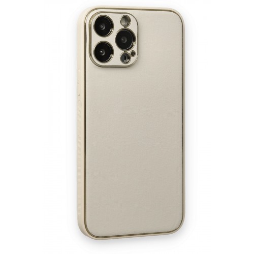 Newface iPhone 13 Pro Kılıf Coco Deri Silikon Kapak - Beyaz Newface iPhone 13 Pro Kılıf Coco Deri Silikon Kapak - Beyaz
