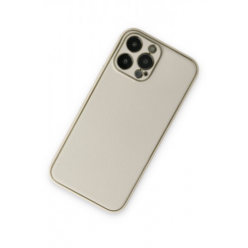 Newface iPhone 13 Pro Kılıf Coco Deri Silikon Kapak - Beyaz Newface iPhone 13 Pro Kılıf Coco Deri Silikon Kapak - Beyaz