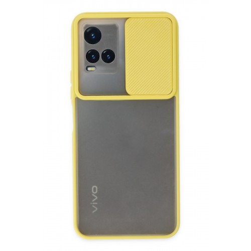 Newface Vivo Y33S Kılıf Palm Buzlu Kamera Sürgülü Silikon - Sarı Newface Vivo Y33S Kılıf Palm Buzlu Kamera Sürgülü Silikon - Sarı