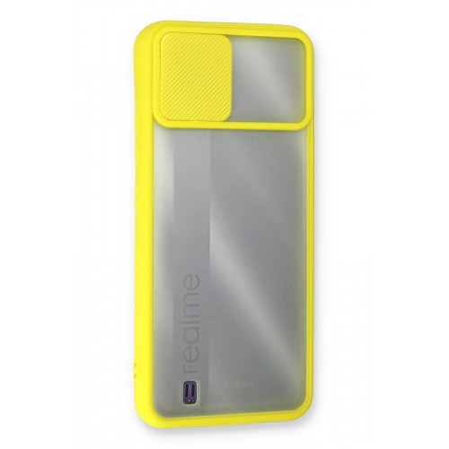 Newface Realme C11 2021 Kılıf Palm Buzlu Kamera Sürgülü Silikon - Sarı Newface Realme C11 2021 Kılıf Palm Buzlu Kamera Sürgülü Silikon - Sarı
