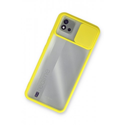 Newface Realme C11 2021 Kılıf Palm Buzlu Kamera Sürgülü Silikon - Sarı Newface Realme C11 2021 Kılıf Palm Buzlu Kamera Sürgülü Silikon - Sarı