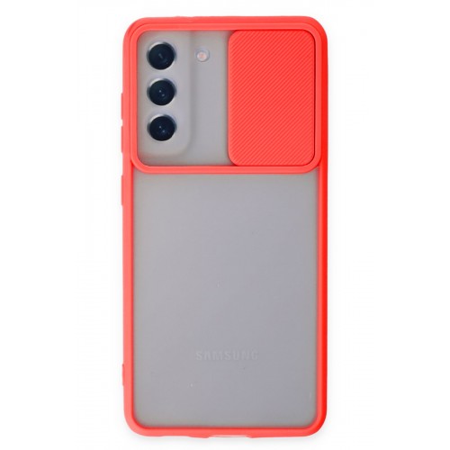 Newface Samsung Galaxy S21 FE Kılıf Palm Buzlu Kamera Sürgülü Silikon - Kırmızı Newface Samsung Galaxy S21 FE Kılıf Palm Buzlu Kamera Sürgülü Silikon - Kırmızı