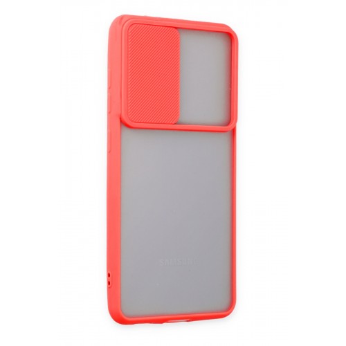 Newface Samsung Galaxy S21 FE Kılıf Palm Buzlu Kamera Sürgülü Silikon - Kırmızı Newface Samsung Galaxy S21 FE Kılıf Palm Buzlu Kamera Sürgülü Silikon - Kırmızı