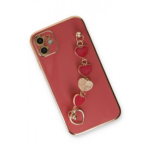 Newface iPhone 12 Kılıf Esila Silikon - Kırmızı Newface iPhone 12 Kılıf Esila Silikon - Kırmızı