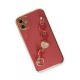 Newface iPhone 12 Kılıf Esila Silikon - Kırmızı Newface iPhone 12 Kılıf Esila Silikon - Kırmızı