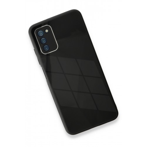 Newface Samsung Galaxy A03S Kılıf Glass Kapak - Siyah Newface Samsung Galaxy A03S Kılıf Glass Kapak - Siyah