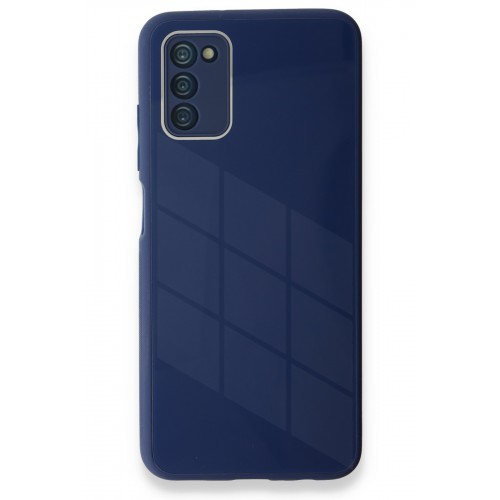 Newface Samsung Galaxy A03S Kılıf Glass Kapak - Lacivert Newface Samsung Galaxy A03S Kılıf Glass Kapak - Lacivert