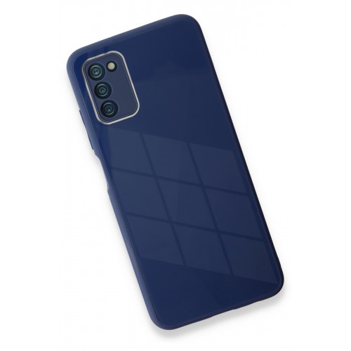 Newface Samsung Galaxy A03S Kılıf Glass Kapak - Lacivert Newface Samsung Galaxy A03S Kılıf Glass Kapak - Lacivert