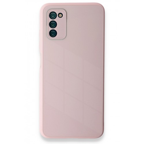 Newface Samsung Galaxy A03S Kılıf Glass Kapak - Pembe Newface Samsung Galaxy A03S Kılıf Glass Kapak - Pembe