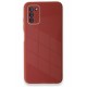 Newface Samsung Galaxy A03S Kılıf Glass Kapak - Bordo Newface Samsung Galaxy A03S Kılıf Glass Kapak - Bordo