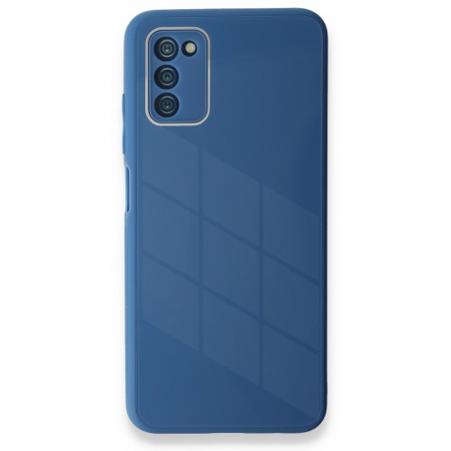 Newface Samsung Galaxy A03S Kılıf Glass Kapak - Mavi Newface Samsung Galaxy A03S Kılıf Glass Kapak - Mavi