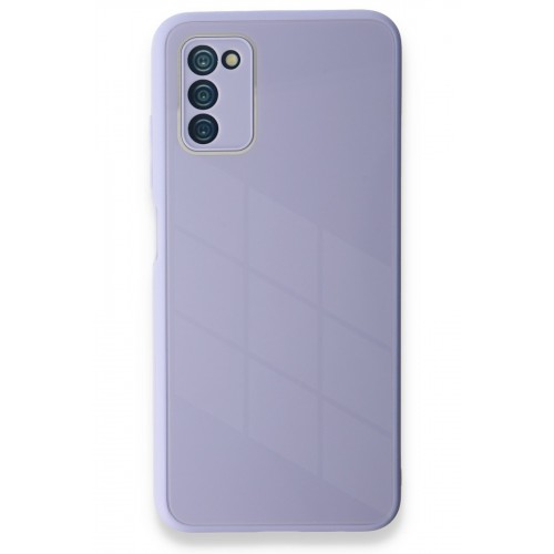Newface Samsung Galaxy A03S Kılıf Glass Kapak - Lila Newface Samsung Galaxy A03S Kılıf Glass Kapak - Lila
