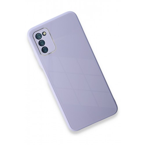 Newface Samsung Galaxy A03S Kılıf Glass Kapak - Lila Newface Samsung Galaxy A03S Kılıf Glass Kapak - Lila