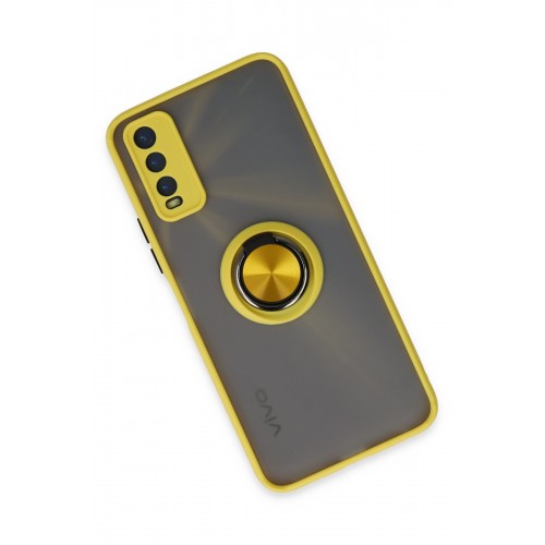 Newface Vivo Y11S Kılıf Montreal Yüzüklü Silikon Kapak - Sarı Newface Vivo Y11S Kılıf Montreal Yüzüklü Silikon Kapak - Sarı