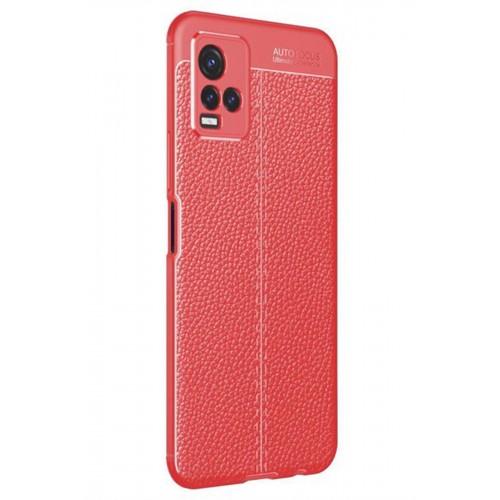 Newface Vivo Y21 Kılıf Focus Derili Silikon - Kırmızı Newface Vivo Y21 Kılıf Focus Derili Silikon - Kırmızı