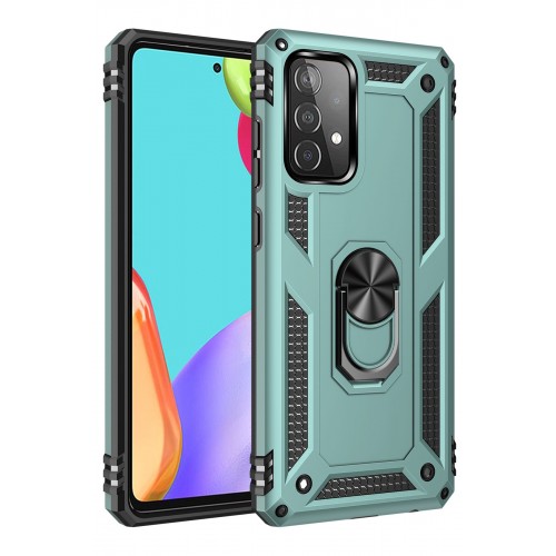 Newface Samsung Galaxy A53 5G Kılıf Sofya Yüzüklü Silikon Kapak - Yeşil