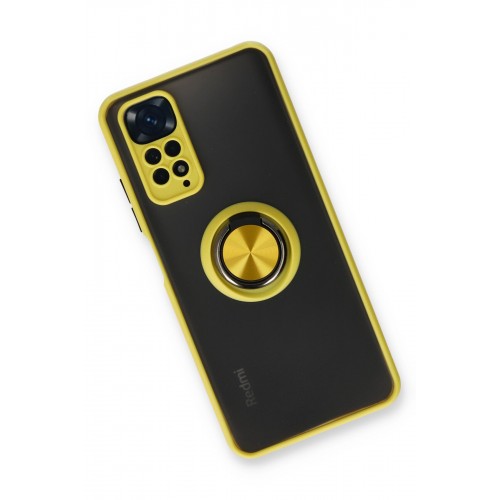 Newface Xiaomi Redmi Note 11 Kılıf Montreal Yüzüklü Silikon Kapak - Sarı Newface Xiaomi Redmi Note 11 Kılıf Montreal Yüzüklü Silikon Kapak - Sarı