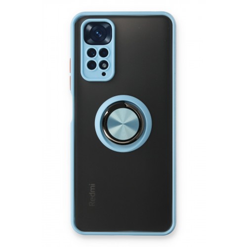 Newface Xiaomi Redmi Note 11 Kılıf Montreal Yüzüklü Silikon Kapak - Buz Mavi Newface Xiaomi Redmi Note 11 Kılıf Montreal Yüzüklü Silikon Kapak - Buz Mavi