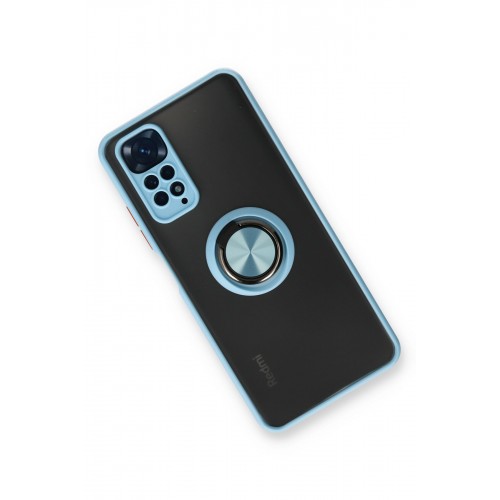 Newface Xiaomi Redmi Note 11 Kılıf Montreal Yüzüklü Silikon Kapak - Buz Mavi Newface Xiaomi Redmi Note 11 Kılıf Montreal Yüzüklü Silikon Kapak - Buz Mavi