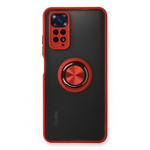 Newface Xiaomi Redmi Note 11 Kılıf Montreal Yüzüklü Silikon Kapak - Kırmızı Newface Xiaomi Redmi Note 11 Kılıf Montreal Yüzüklü Silikon Kapak - Kırmızı