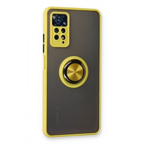 Newface Xiaomi Redmi Note 11 Pro Kılıf Montreal Yüzüklü Silikon Kapak - Sarı Newface Xiaomi Redmi Note 11 Pro Kılıf Montreal Yüzüklü Silikon Kapak - Sarı