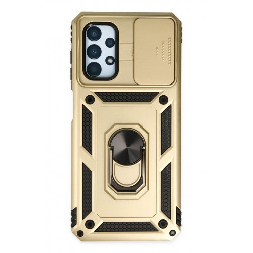 Newface Samsung Galaxy A23 4G Kılıf Pars Lens Yüzüklü Silikon - Gold Newface Samsung Galaxy A23 4G Kılıf Pars Lens Yüzüklü Silikon - Gold