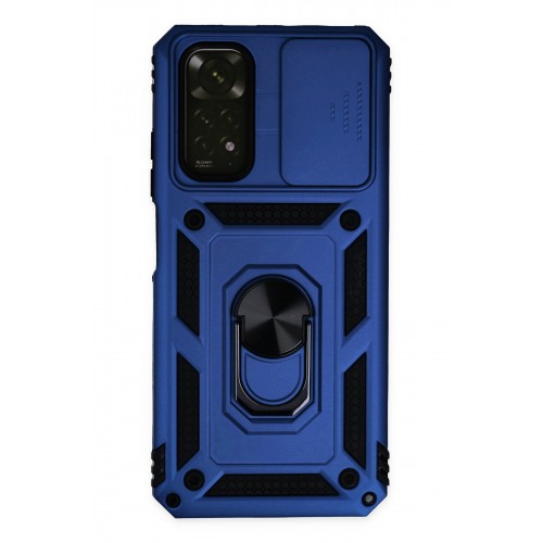 Newface Xiaomi Redmi Note 11 Kılıf Pars Lens Yüzüklü Silikon - Lacivert