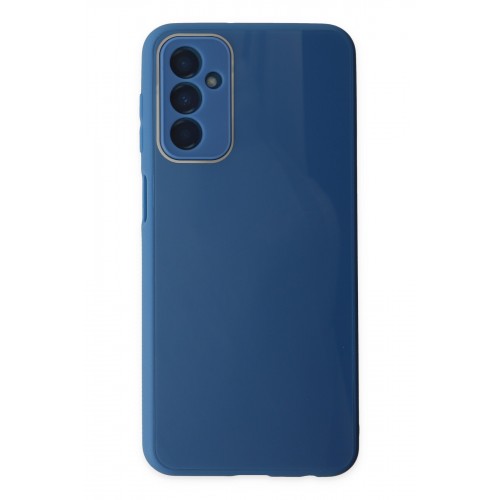 Newface Samsung Galaxy M23 Kılıf Glass Kapak - Mavi Newface Samsung Galaxy M23 Kılıf Glass Kapak - Mavi